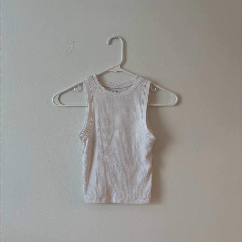 Hollister Ribbed White V-Neck Top